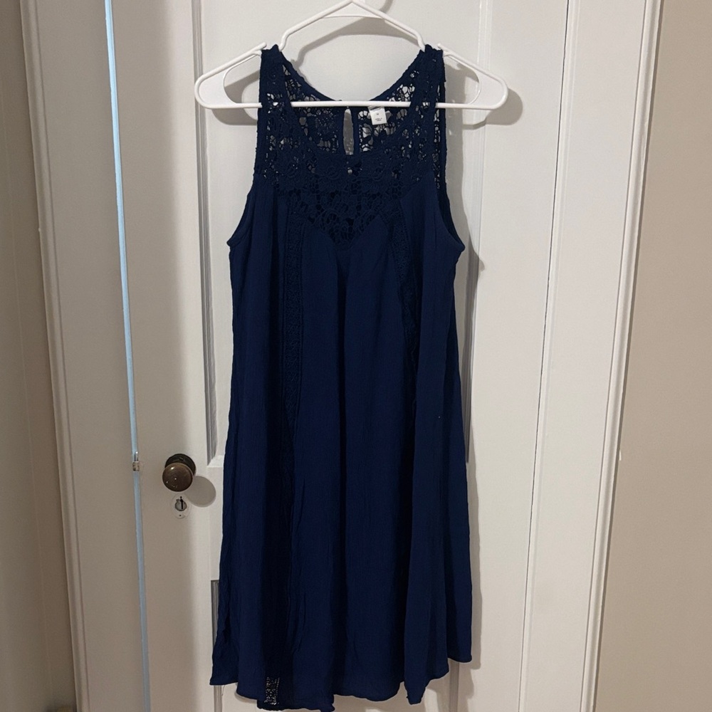 Old Navy Dark Blue Mini Dress with Crochet Detail